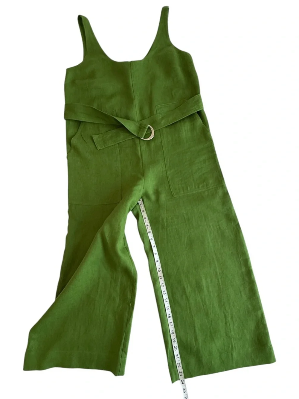 Banana Republic 100% European Linen Wide Leg Jumpsuit Green NWT Sz 6